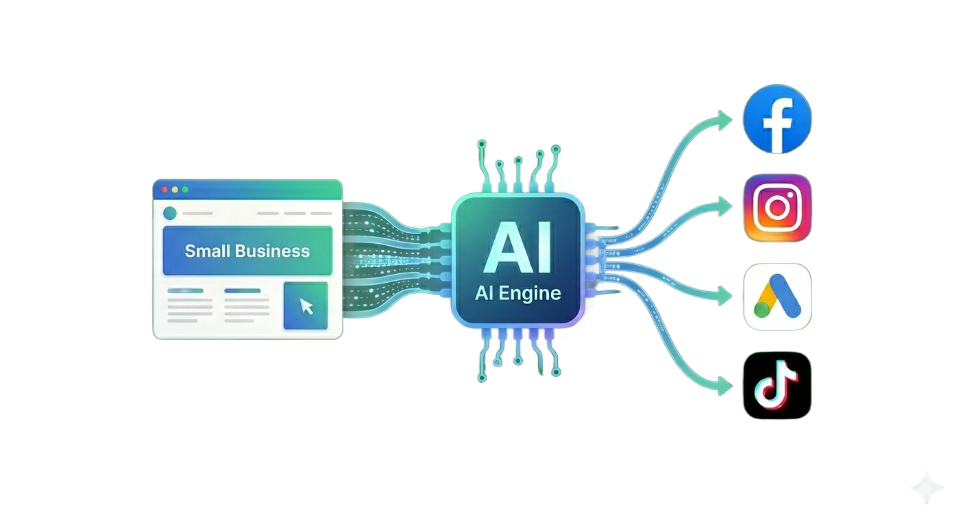 AI Ad Distribution Visual